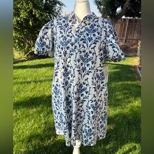 MSK Navy and White Floral Mini Dress